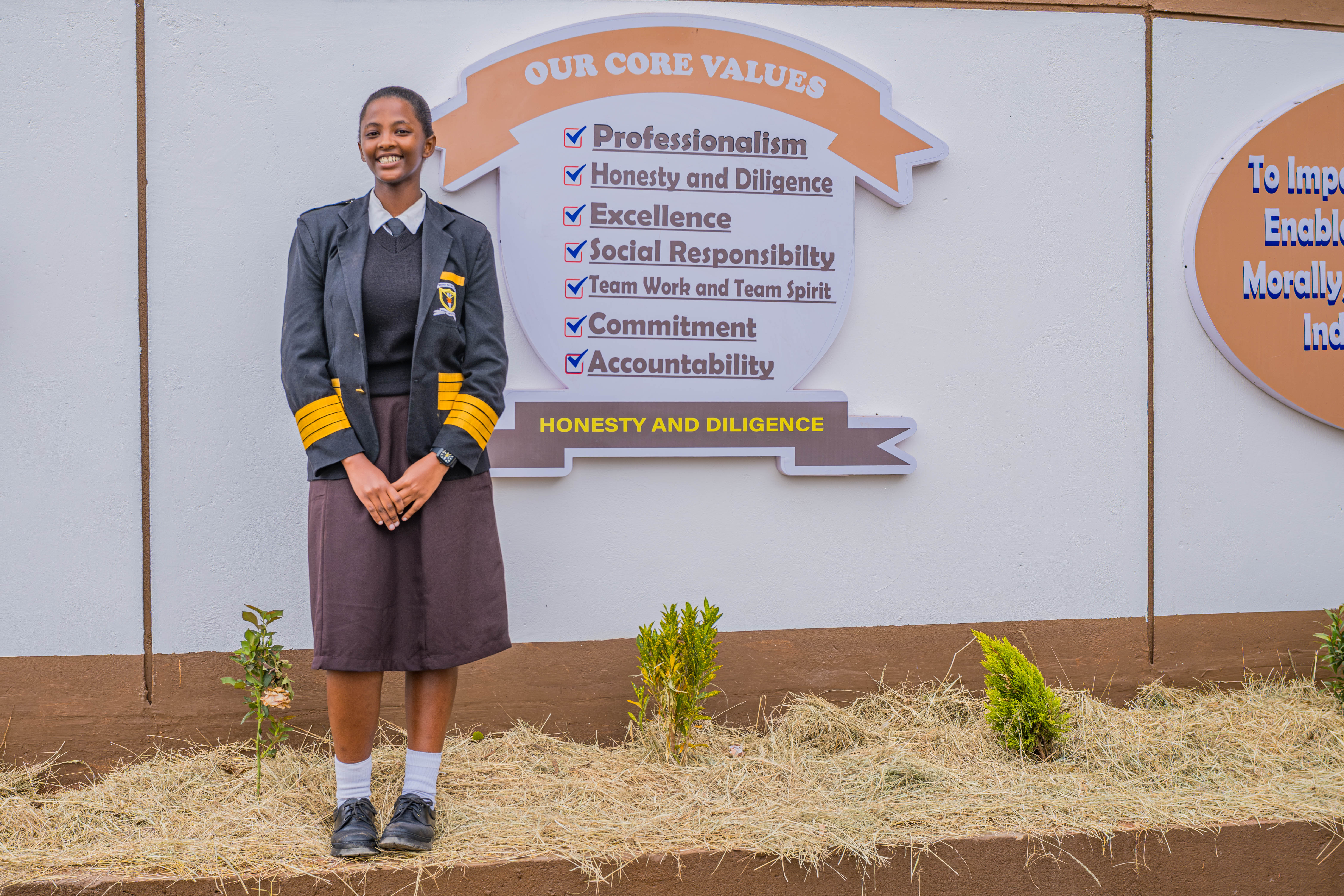 Students in school campus environment